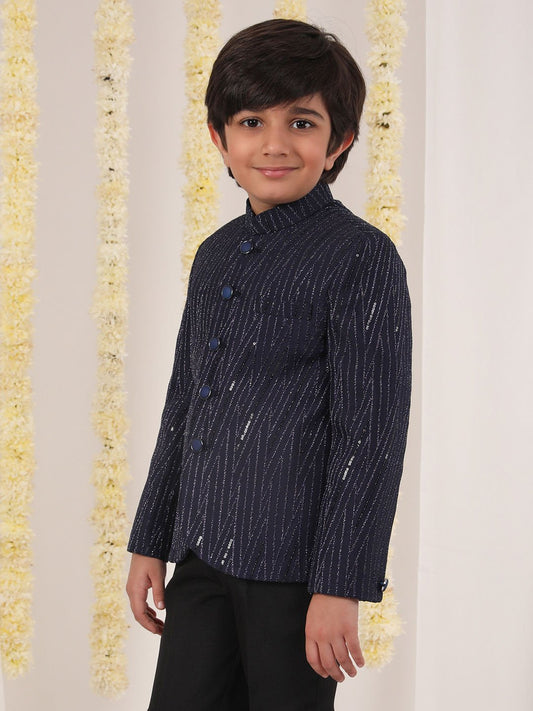 Boys' Navy Blue Jodhpuri