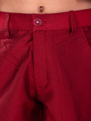 Boys' Maroon Jodhpuri, Kurta and Pyjama Set