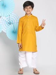 Boys' Mustard Yellow Kurta and Dhoti Set