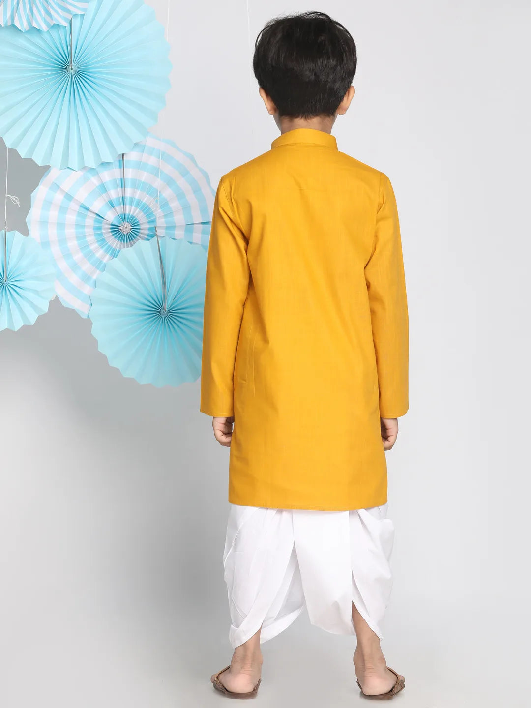 Boys' Mustard Yellow Kurta and Dhoti Set