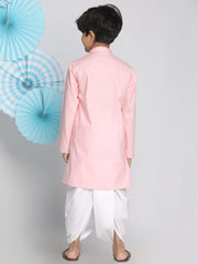 Boys' Pink Kurta and Dhoti Set