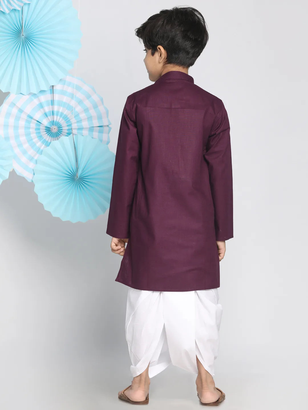 Boys' Purple Kurta and Dhoti Set