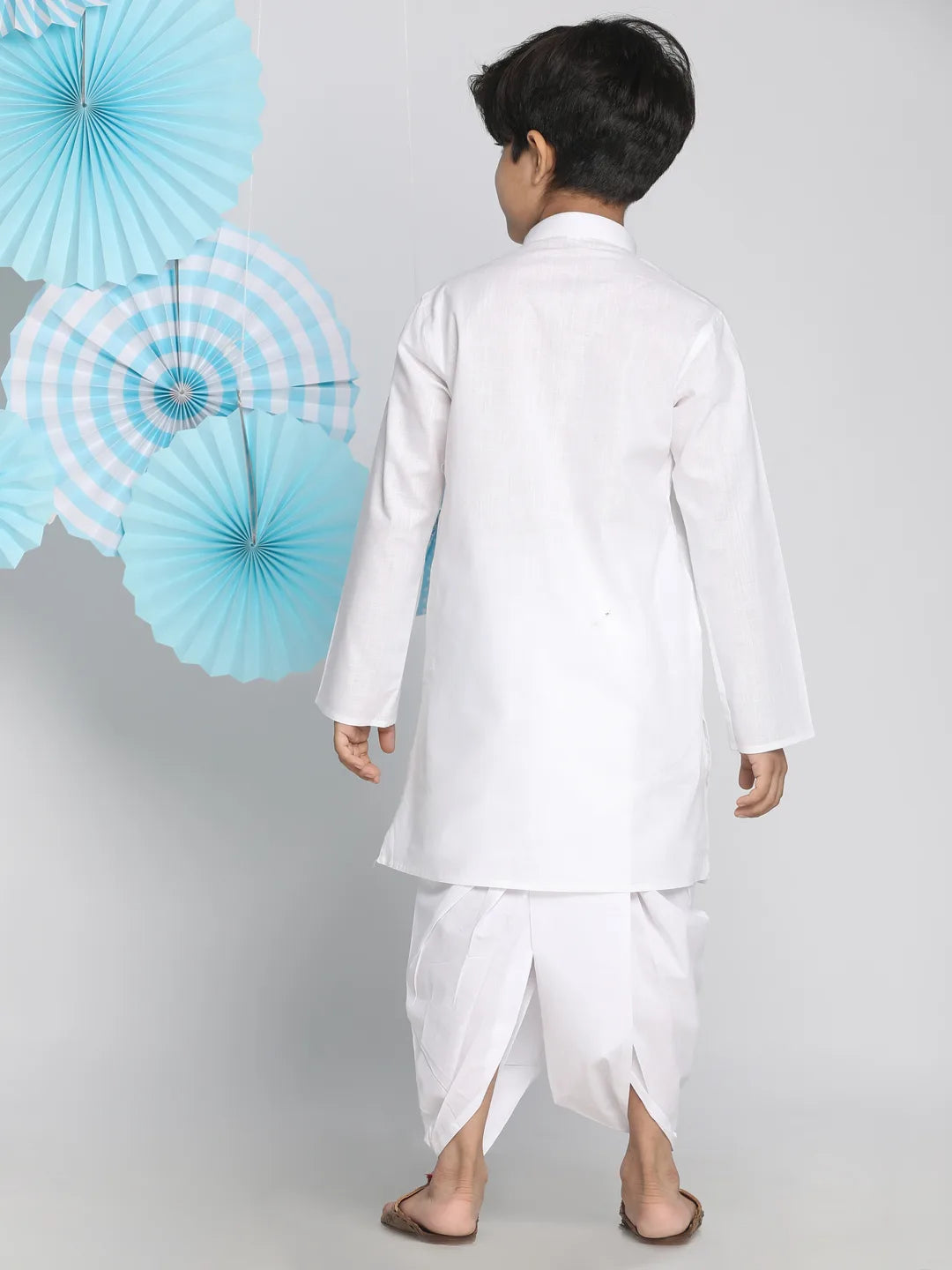 Boys' White Kurta and Dhoti Set