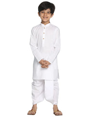 Boys' White Kurta and Dhoti Set