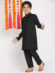 Boys' Black Kurta Pyjama Set