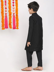 Boys' Black Kurta Pyjama Set