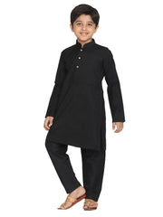 Boys' Black Kurta Pyjama Set