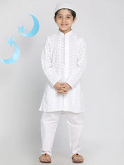 Boys' White Kurta Pyjama Set