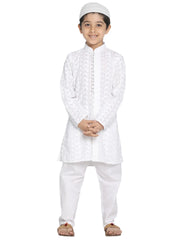 Boys' White Kurta Pyjama Set