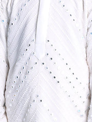 Boys' White Kurta Pyjama Set