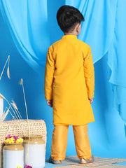 Boys' Yellow Kurta Pyjama Set