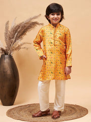 Boys' Yellow Kurta Pyjama Set