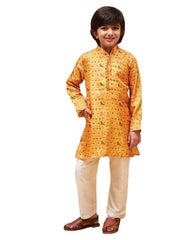 Boys' Yellow Kurta Pyjama Set