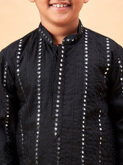 Boys' Black Kurta Patiala Set