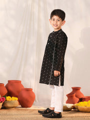 Boys' Black Kurta Pyjama Set