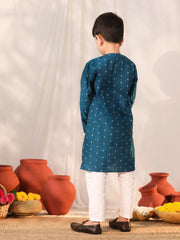 Boys' Turquoise Kurta Pyjama Set