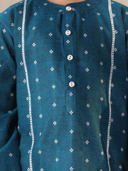 Boys' Turquoise Kurta Pyjama Set