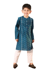 Boys' Turquoise Kurta Pyjama Set