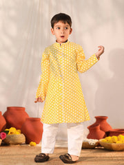 Boys' Yellow Kurta Pyjama Set