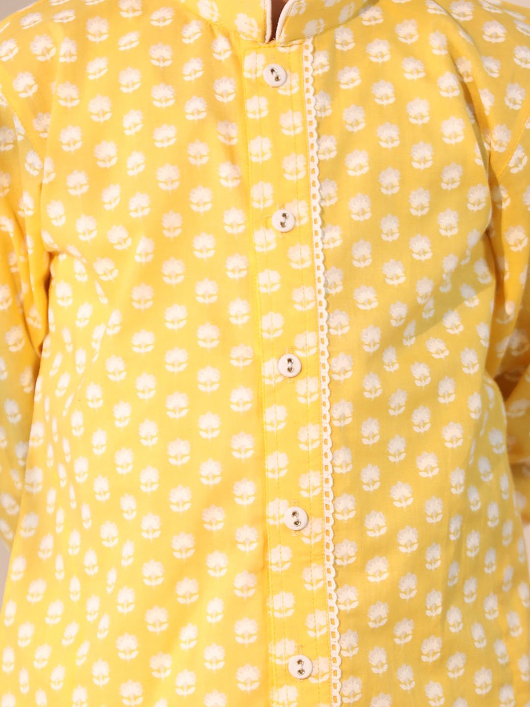 Boys' Yellow Kurta Pyjama Set