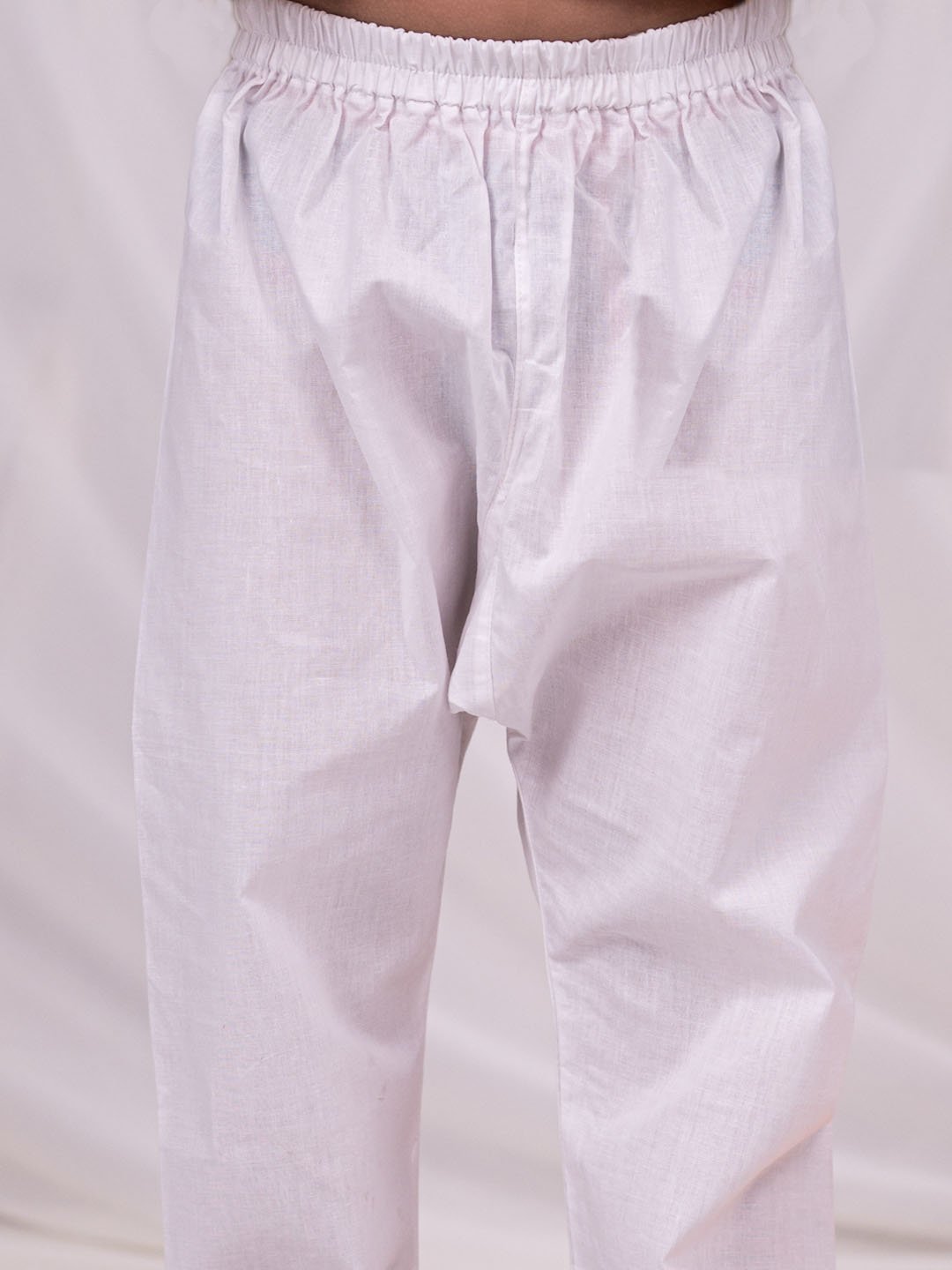 Boys' Pink And White Kurta Pyjama Set