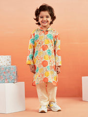 Vastramay - Boys' Multicolour Kurta And Pyjama Set