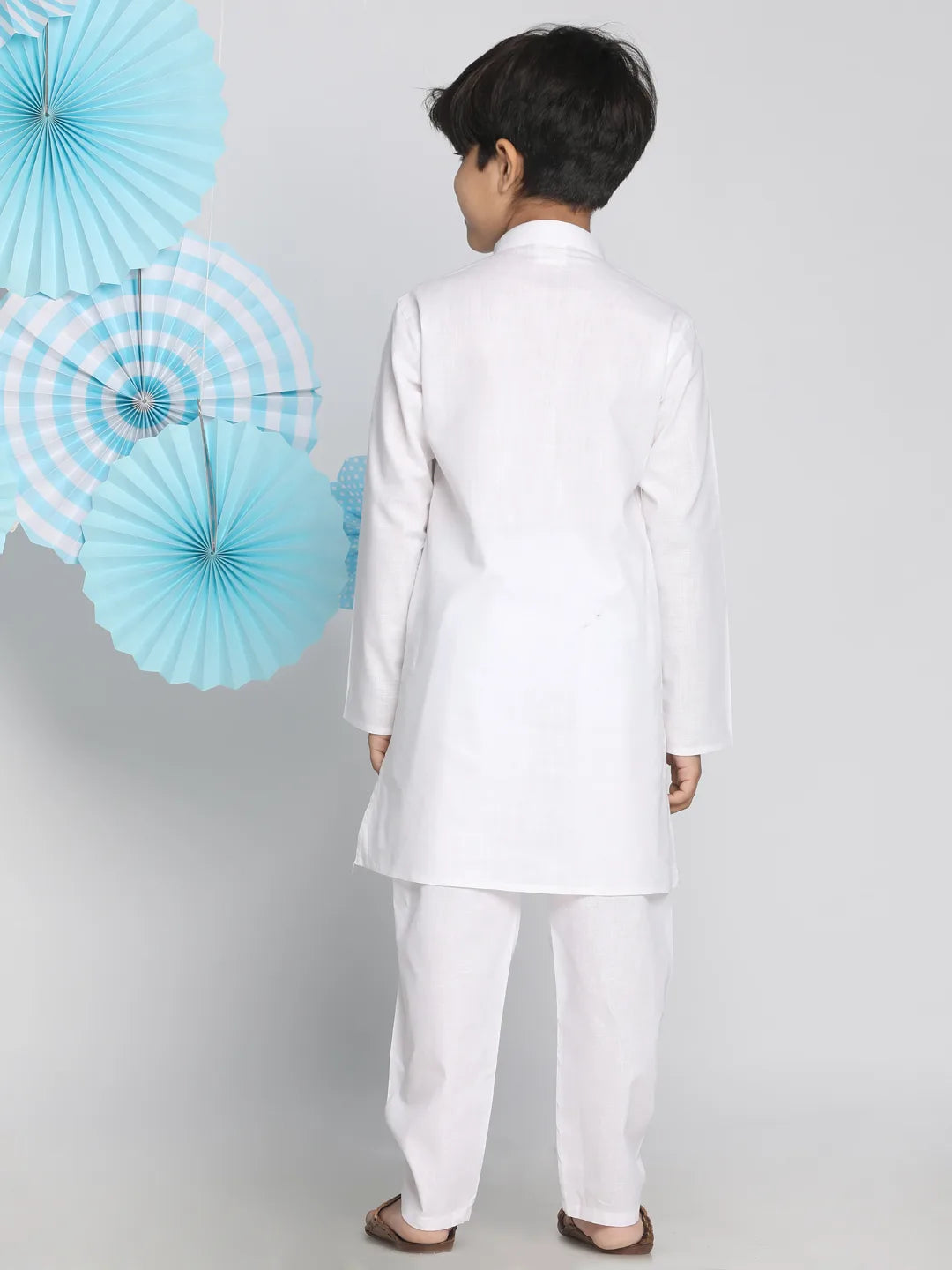 Boys' White Kurta Pyjama Set