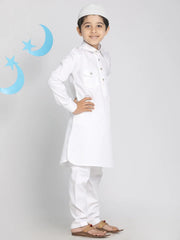 Boys' White Pathani Kurta Set