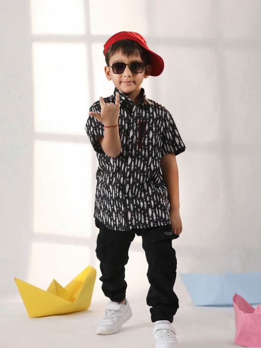 Boys' Black Ethnic Shirt