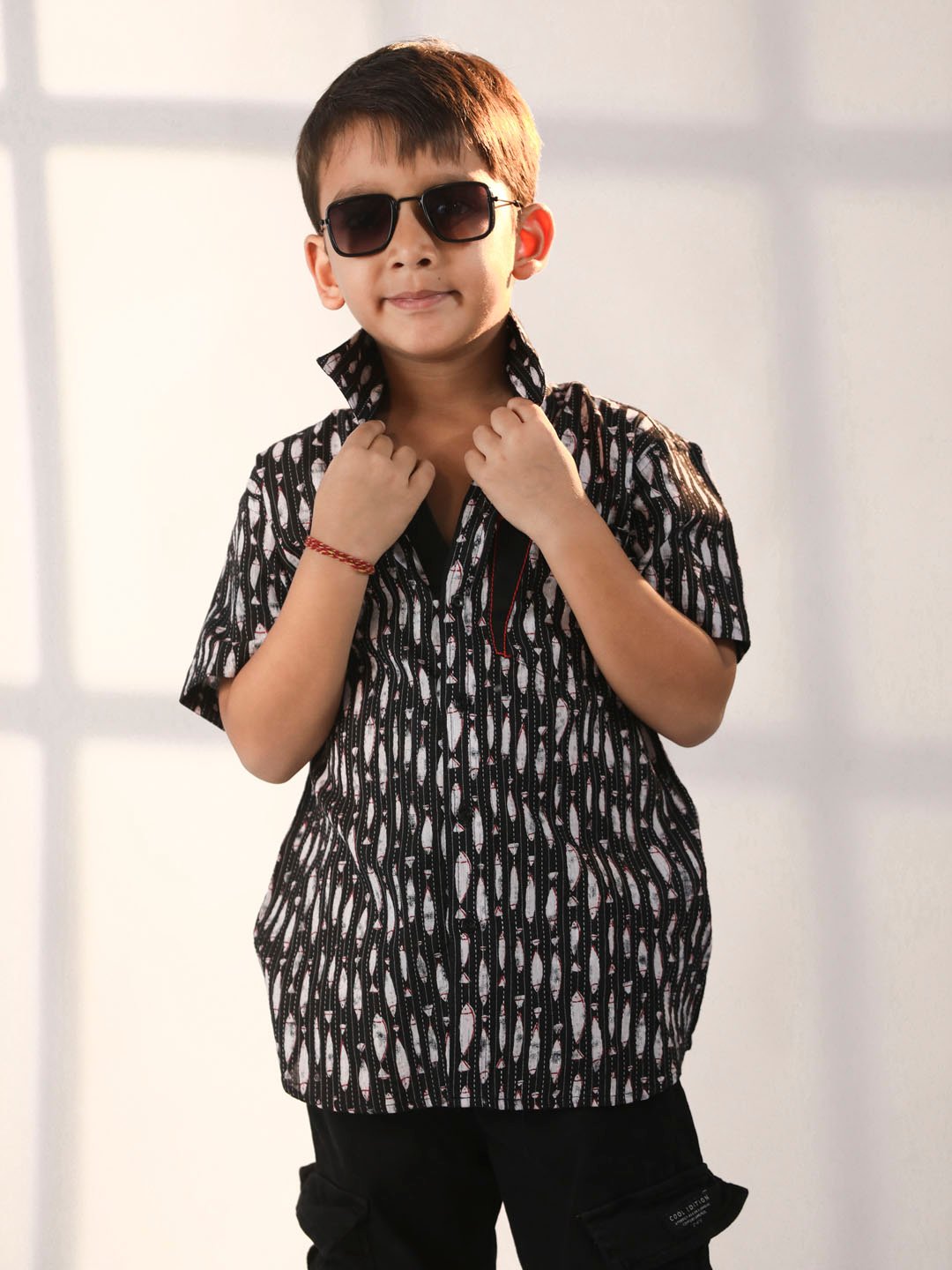 Boys' Black Ethnic Shirt