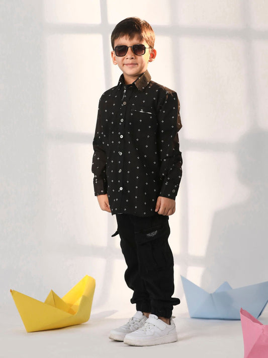 Boys' Black Ethnic Shirt