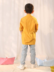 Boys' Mustard Ethnic Shirt