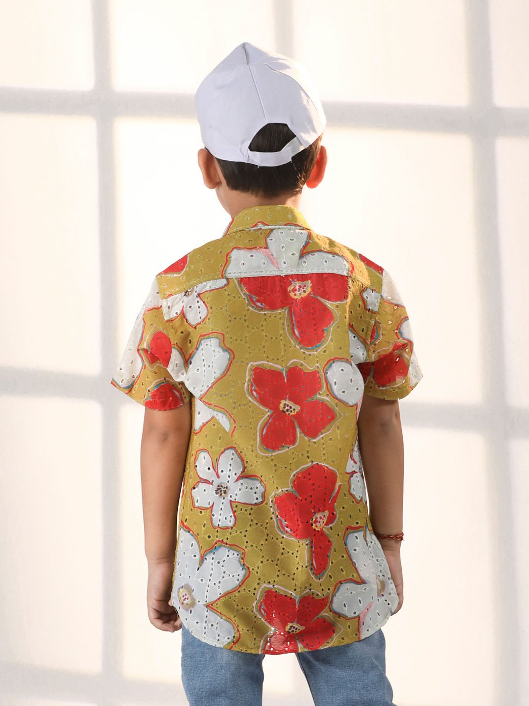 Boys' Mustard Ethnic Shirt