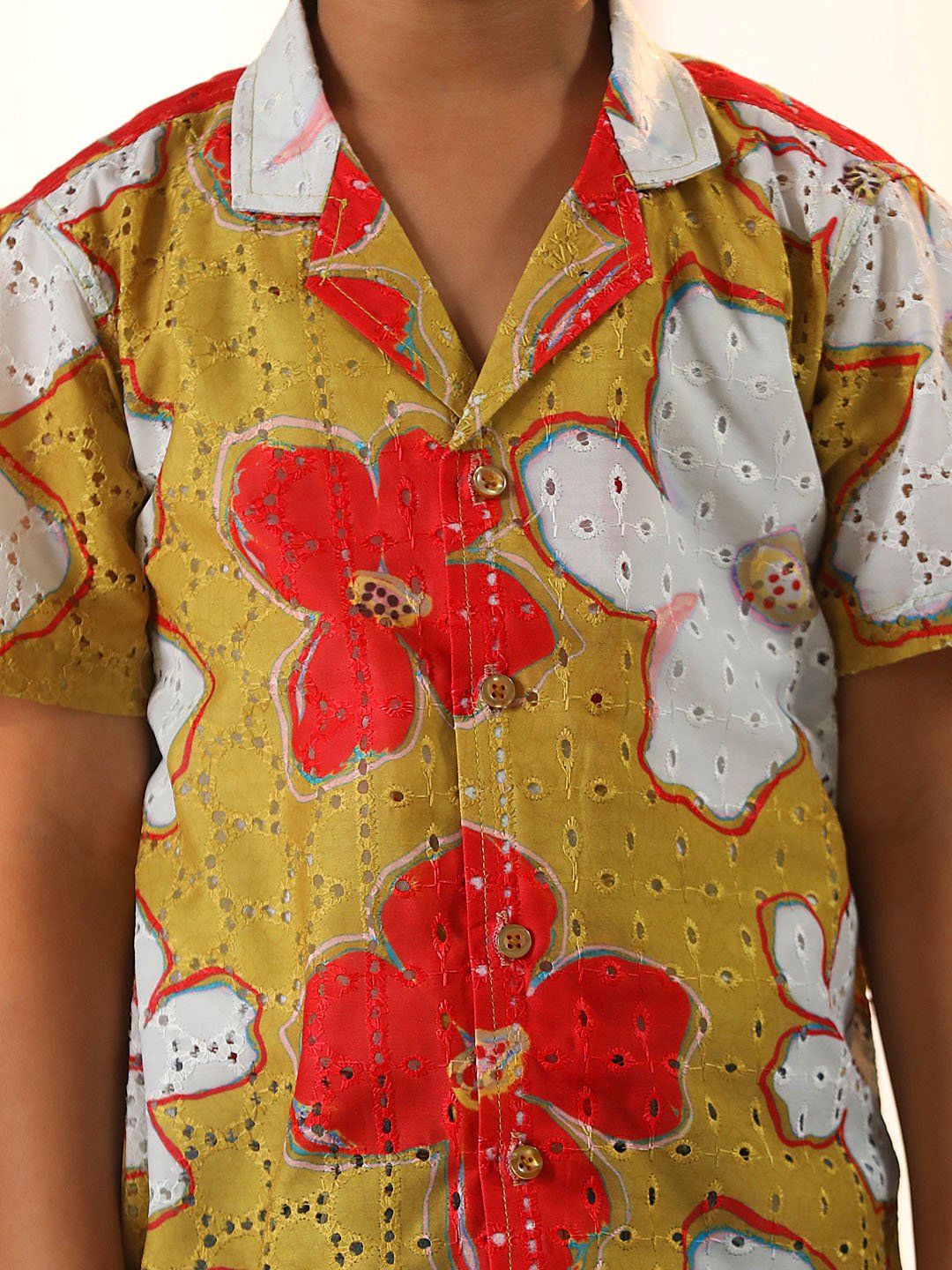 Boys' Mustard Ethnic Shirt