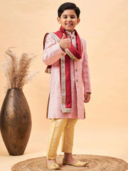 Boys' Pink Sherwani Set