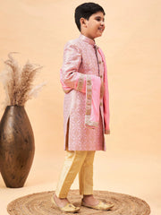 Boys' Pink Sherwani Set