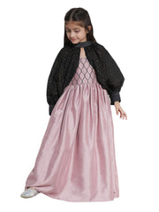 Girls' Pink And Black Ethnic Dress