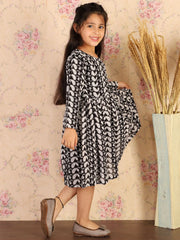 Girls Black Ethnic Dress