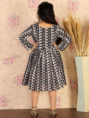 Girls Black Ethnic Dress