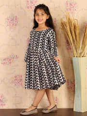 Girls Black Ethnic Dress