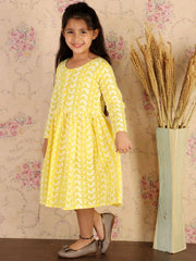 Girls Mustard Ethnic Dress