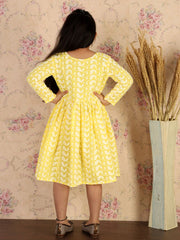 Girls Mustard Ethnic Dress