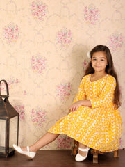 Girls Orange Ethnic Dress