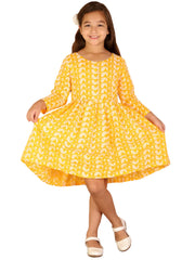 Girls Orange Ethnic Dress