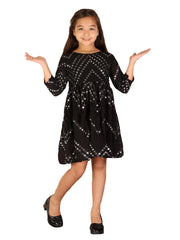 Girls Black Ethnic Dress