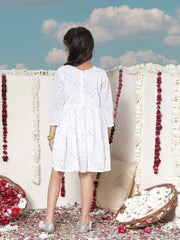 Girls' White Ethnic Dress