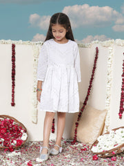 Girls' White Ethnic Dress