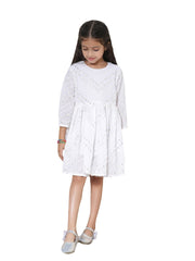 Girls' White Ethnic Dress