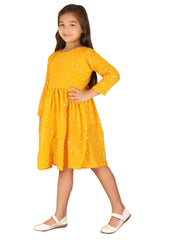 Girls Yellow Ethnic Dress