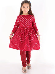 Girls Mirror Work Georgette Kurta And Churidar Set